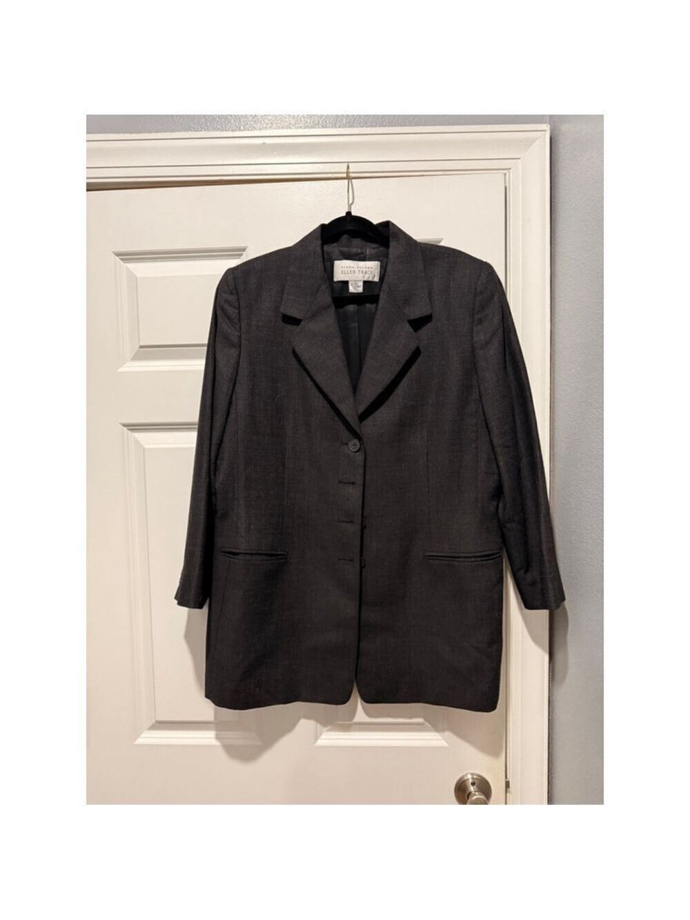Women's Ellen Tracy Charcoal Suit Jacket & Pants Set Size 14